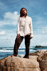 Stand Collared Oversized Shirt